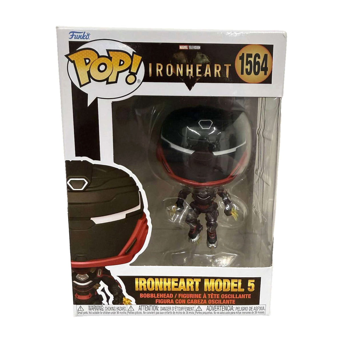 Funko Pop! Ironheart Model 5 #1564 i eske, forfra