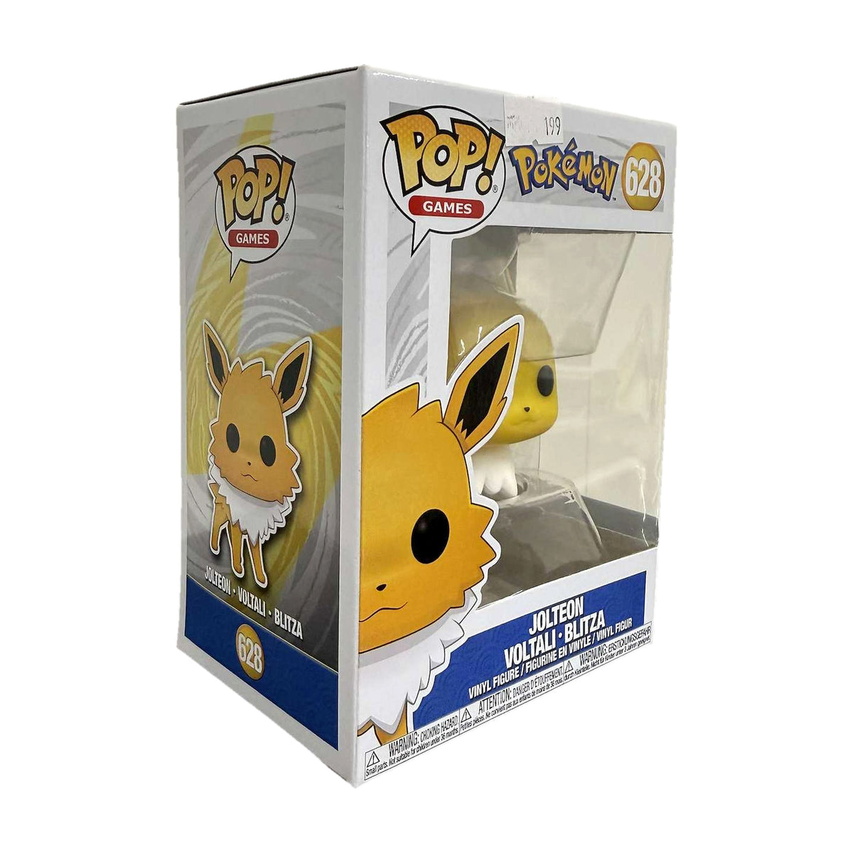 Funko Pop! Jolteon #628 i eske, fra venstre